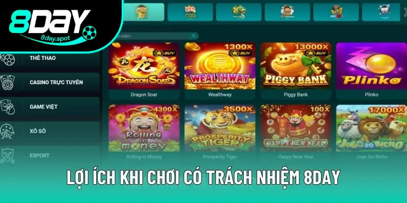 Tổng hợp lợi ích khi chơi có trách nhiệm 8DAY trực tuyến Tổng hợp lợi ích khi chơi có trách nhiệm 8DAY trực tuyến